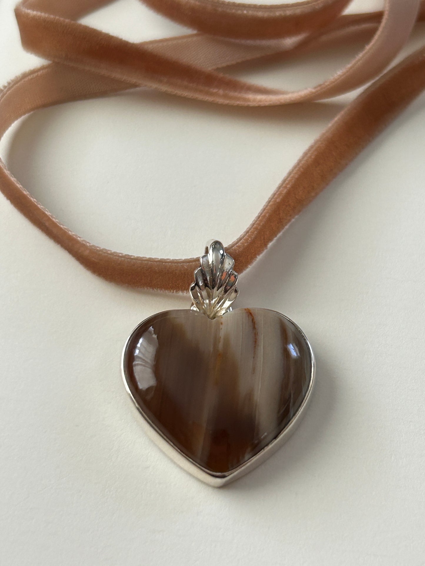 Romantic Baubles: Still My Heart Petrified Wood Velvet Choker