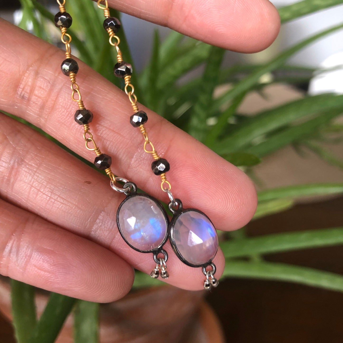 Rainbow Moonstone Glowdrop Earrings