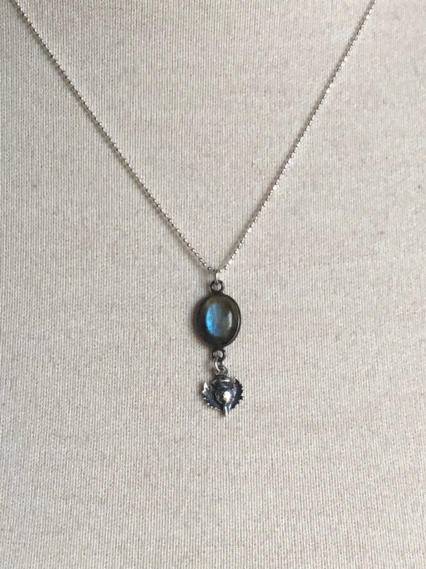 Scottish Thistle 925 Sterling Necklace