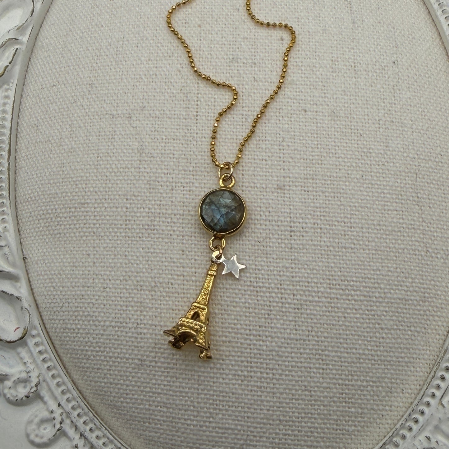Gems and Geometry: I Love Paris Labradorite Necklace