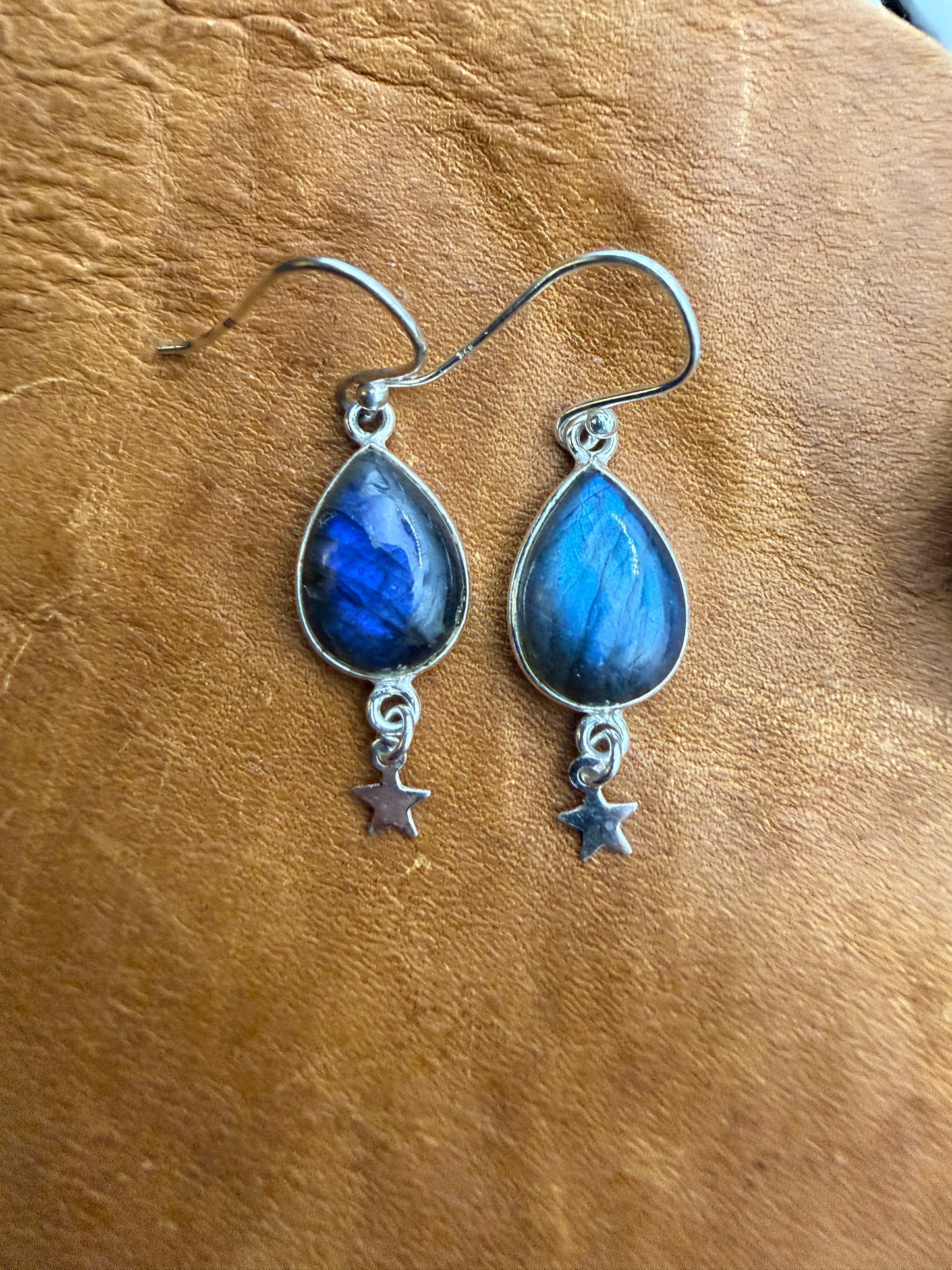 Luminous Allure: Labradorite Star Drop Earrings