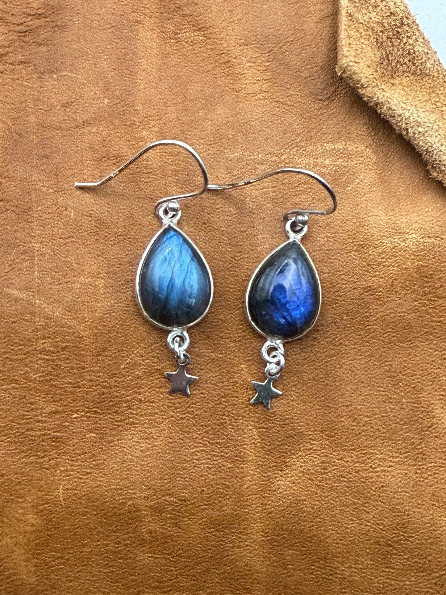 Luminous Allure: Labradorite Star Drop Earrings