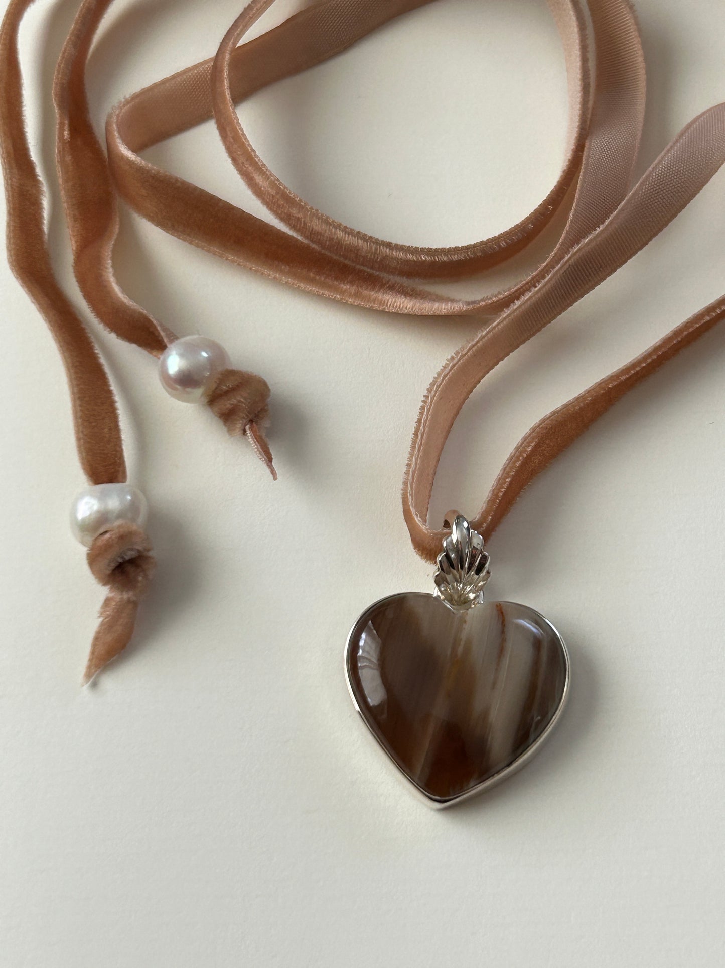 Romantic Baubles: Still My Heart Petrified Wood Velvet Choker