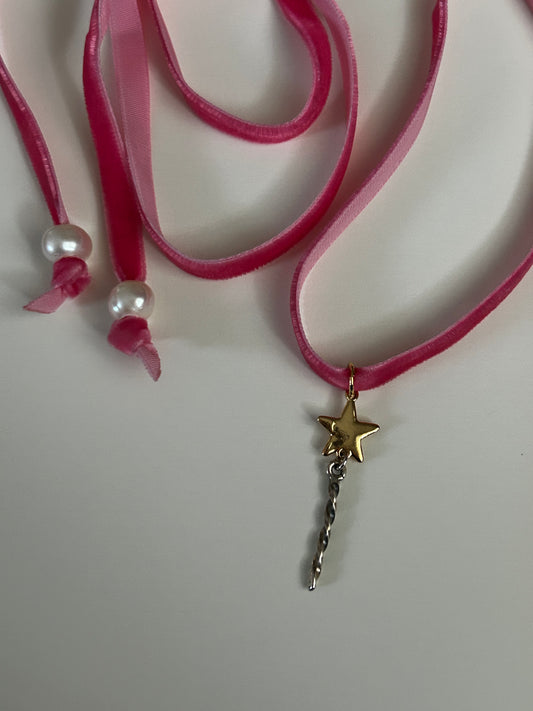 Romantic Baubles: Starry Magic Wand Velvet Choker