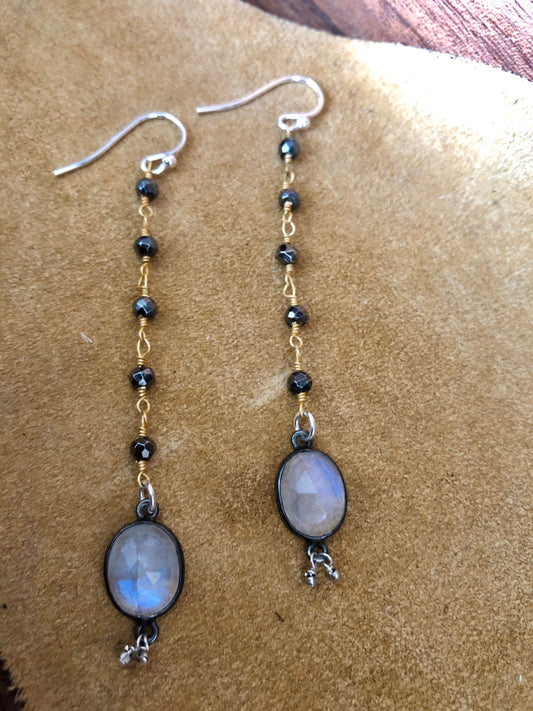 Rainbow Moonstone Glowdrop Earrings