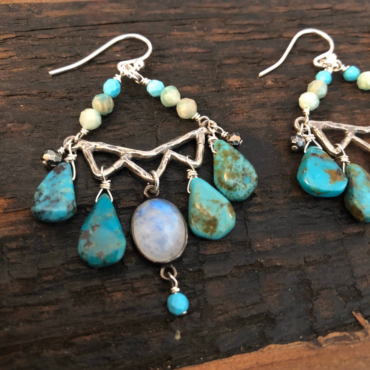 Moonlit Turquoise Chandelier Earrings