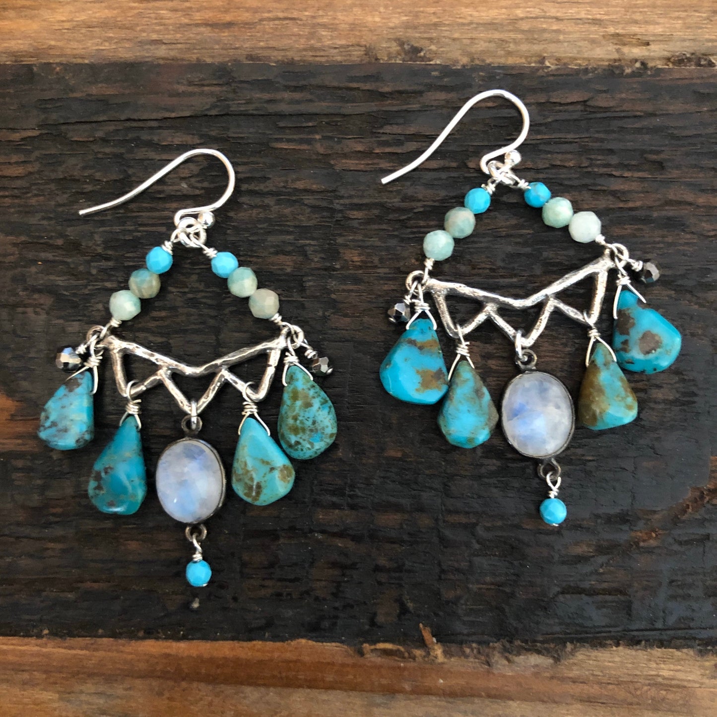 Moonlit Turquoise Chandelier Earrings