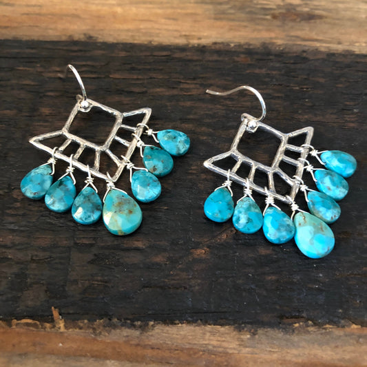 Turquoise Elegance Chandelier Earrings