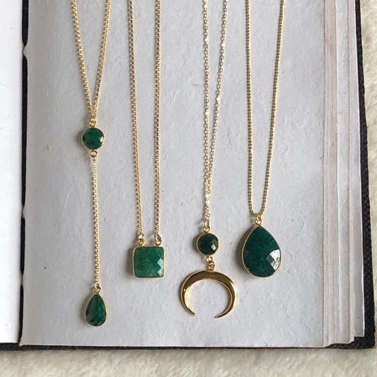 Gold Emerald Baubles Necklaces