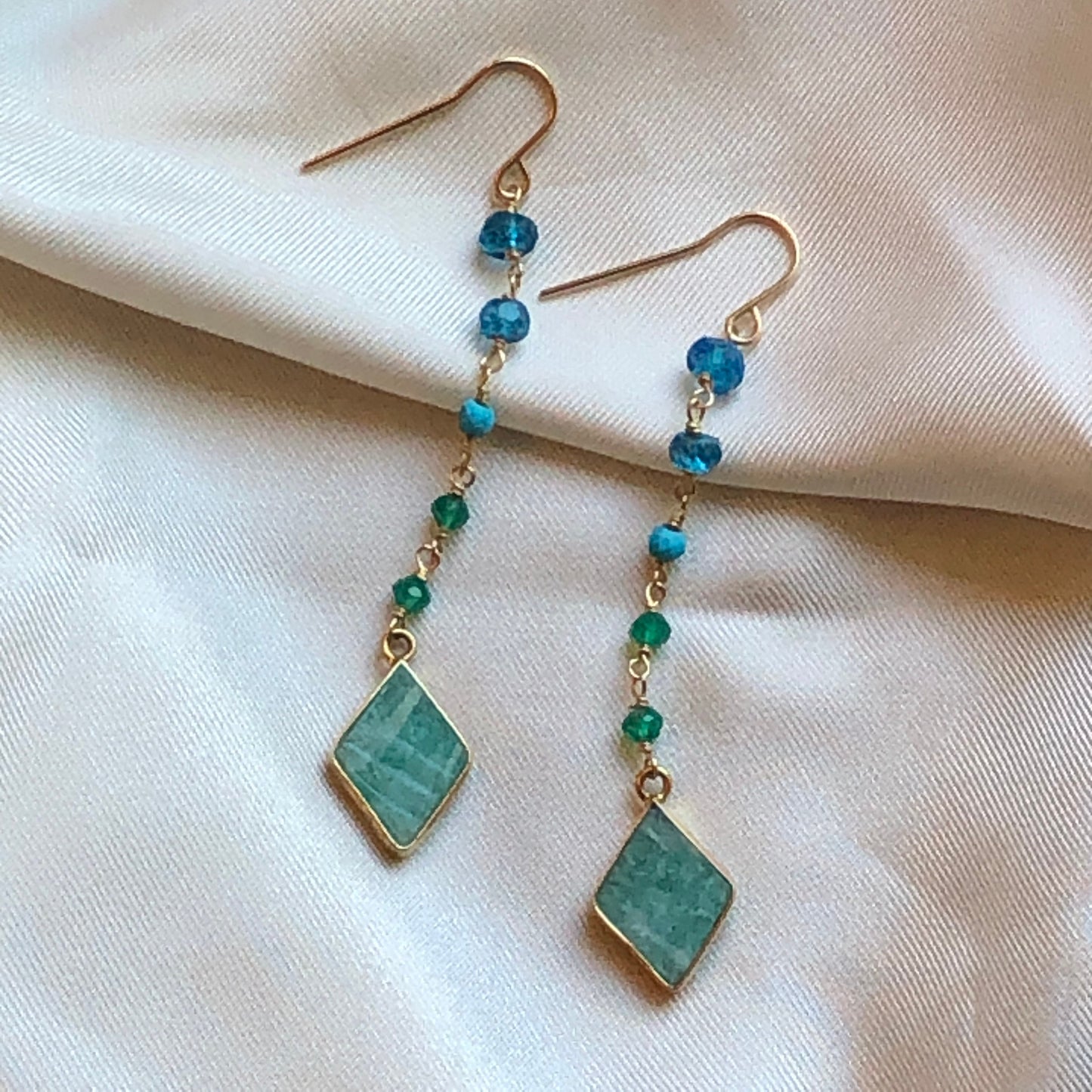 The Rainbow Collection: Amazonite Blues Gem Drop Earrings