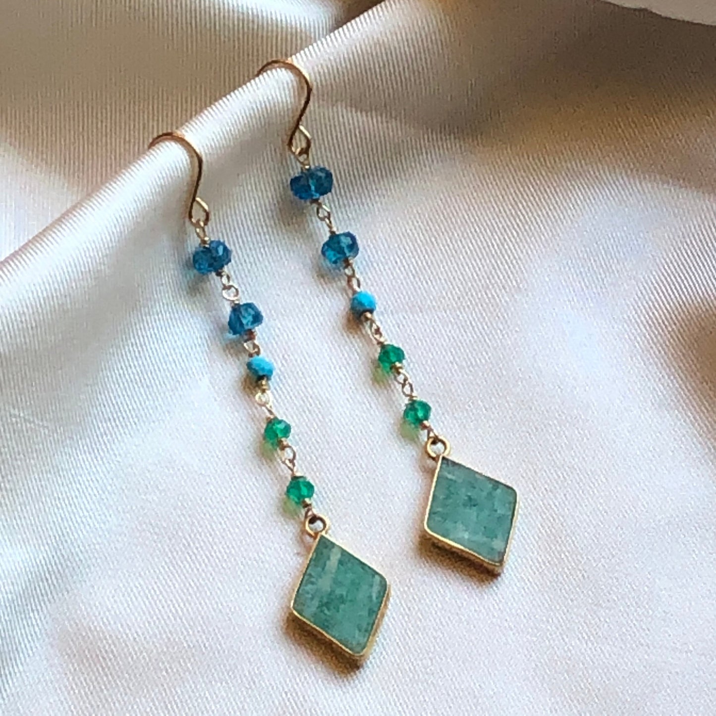 The Rainbow Collection: Amazonite Blues Gem Drop Earrings