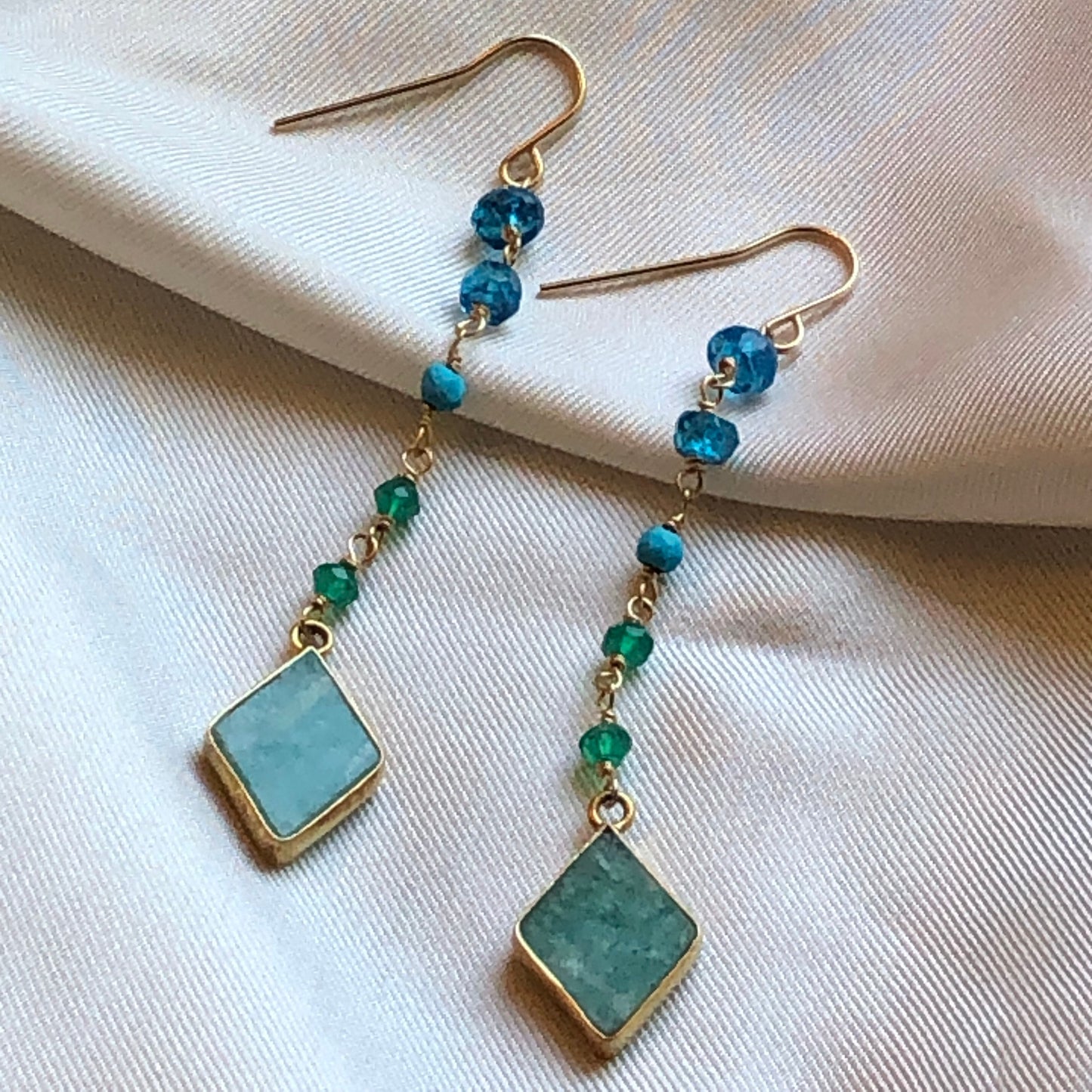 The Rainbow Collection: Amazonite Blues Gem Drop Earrings