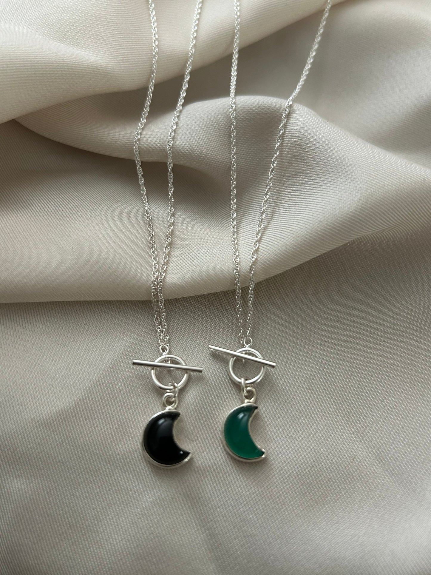 Lunar Light Gemstone Toggle Necklace