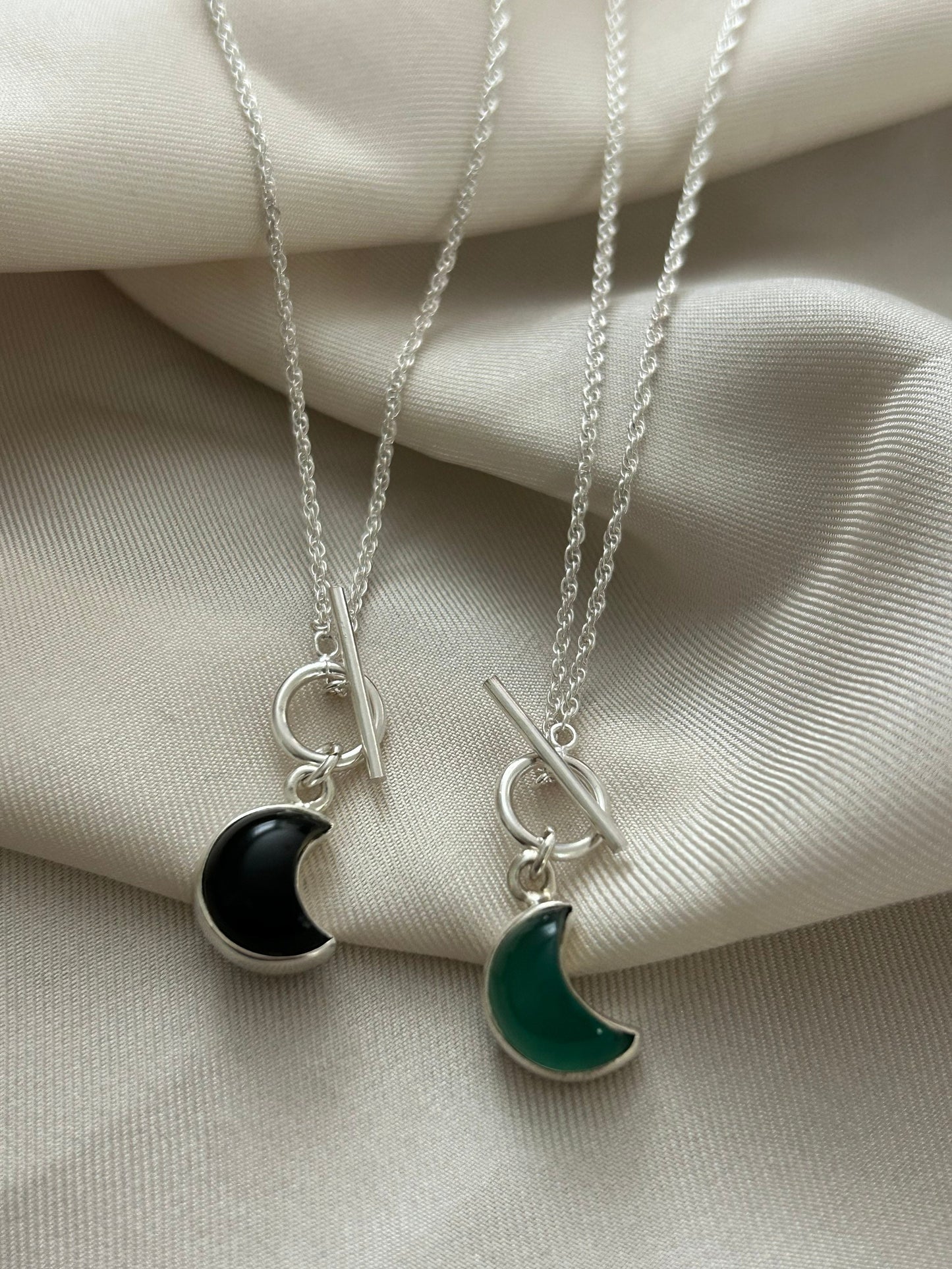 Lunar Light Gemstone Toggle Necklace