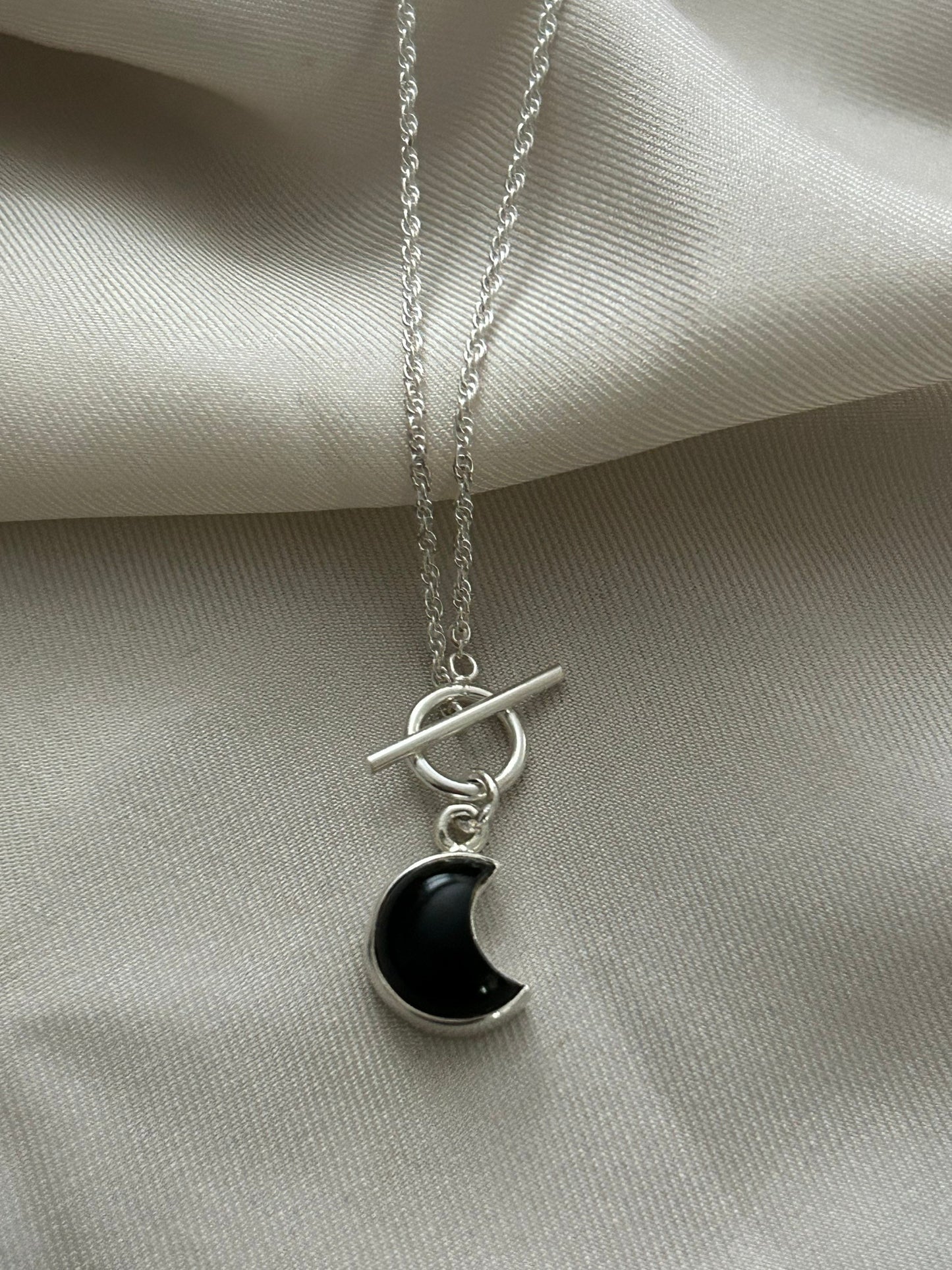 Lunar Light Gemstone Toggle Necklace