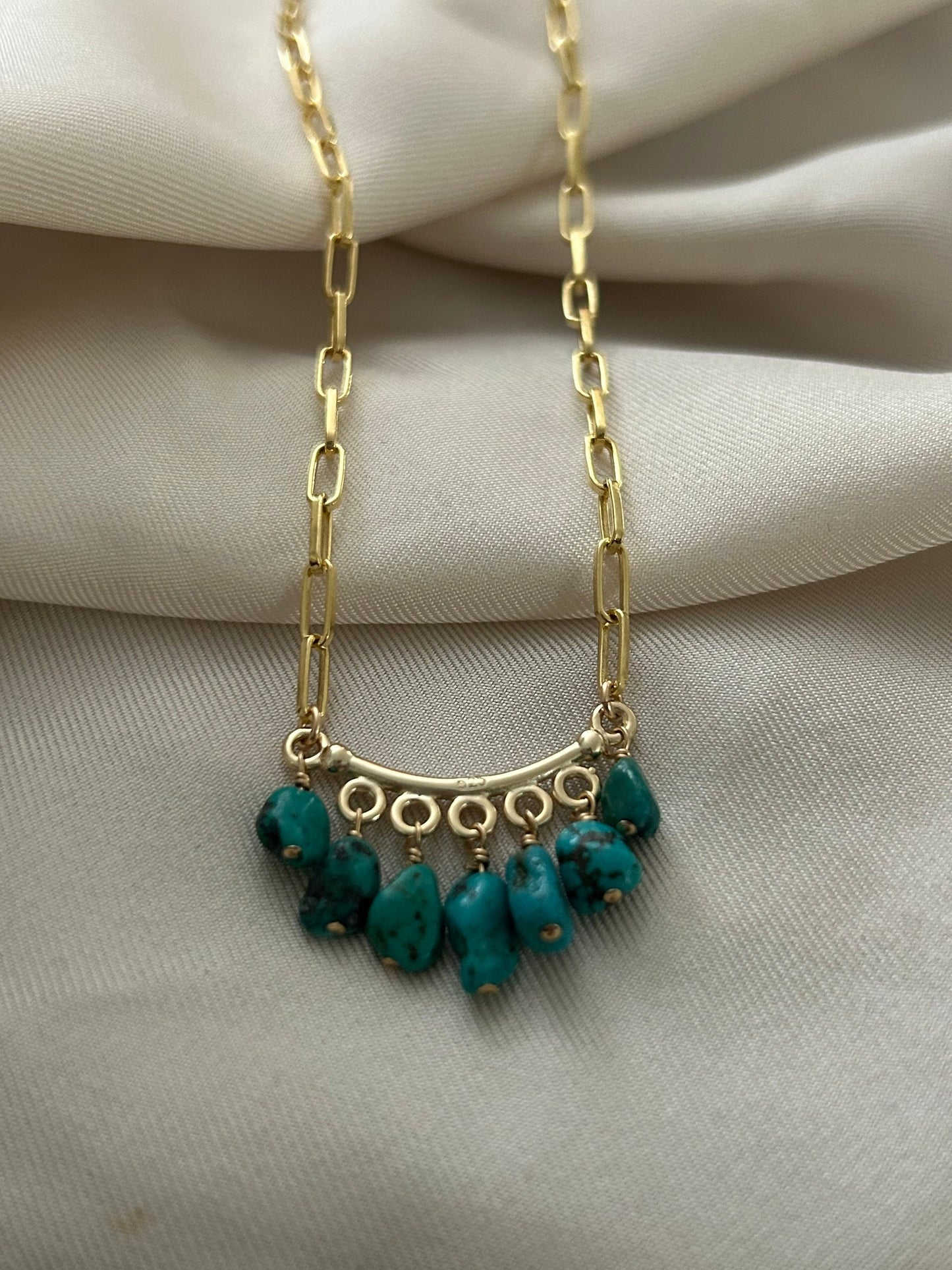 Dainty Gemstone Fringe Necklace