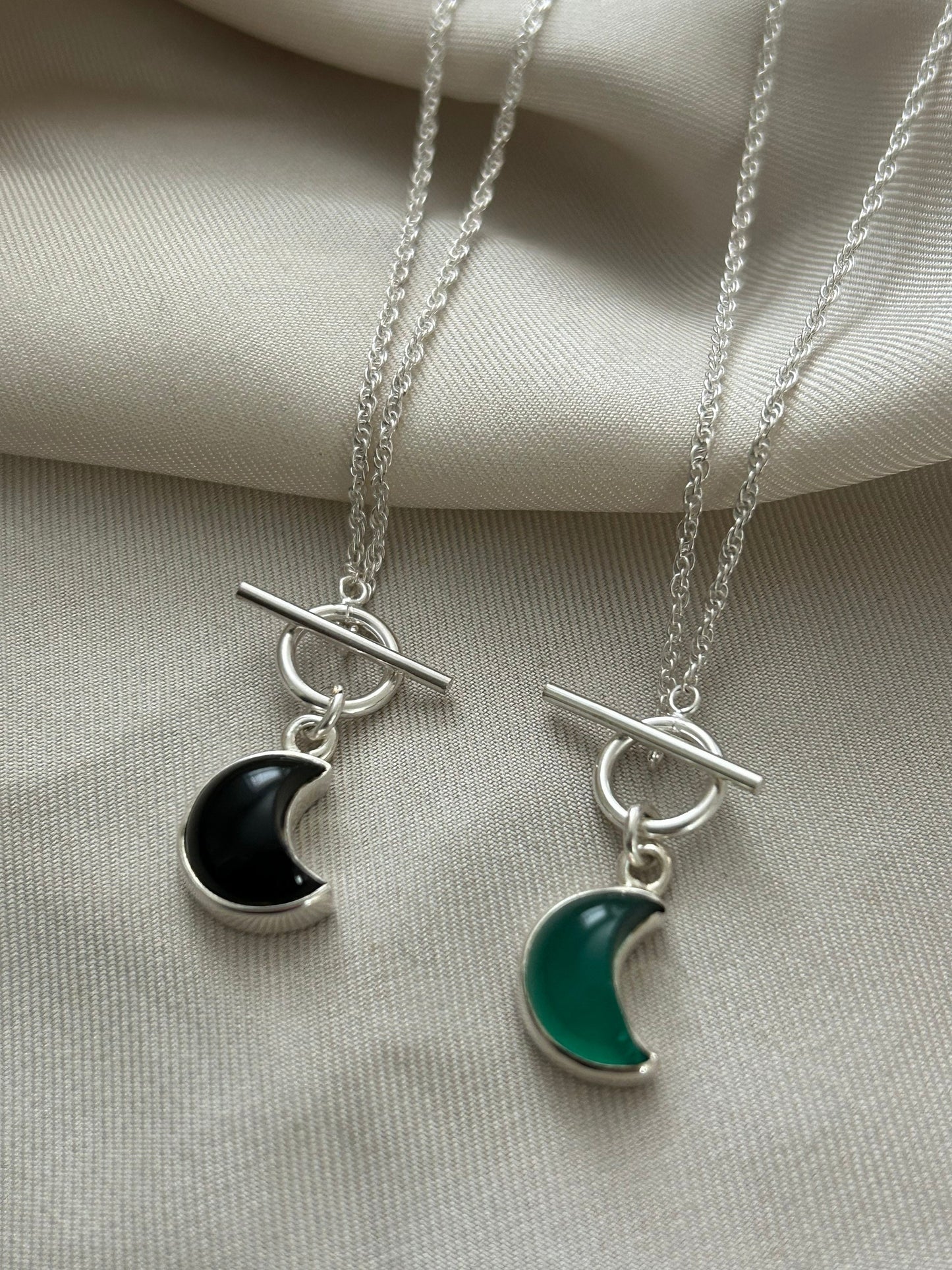 Lunar Light Gemstone Toggle Necklace